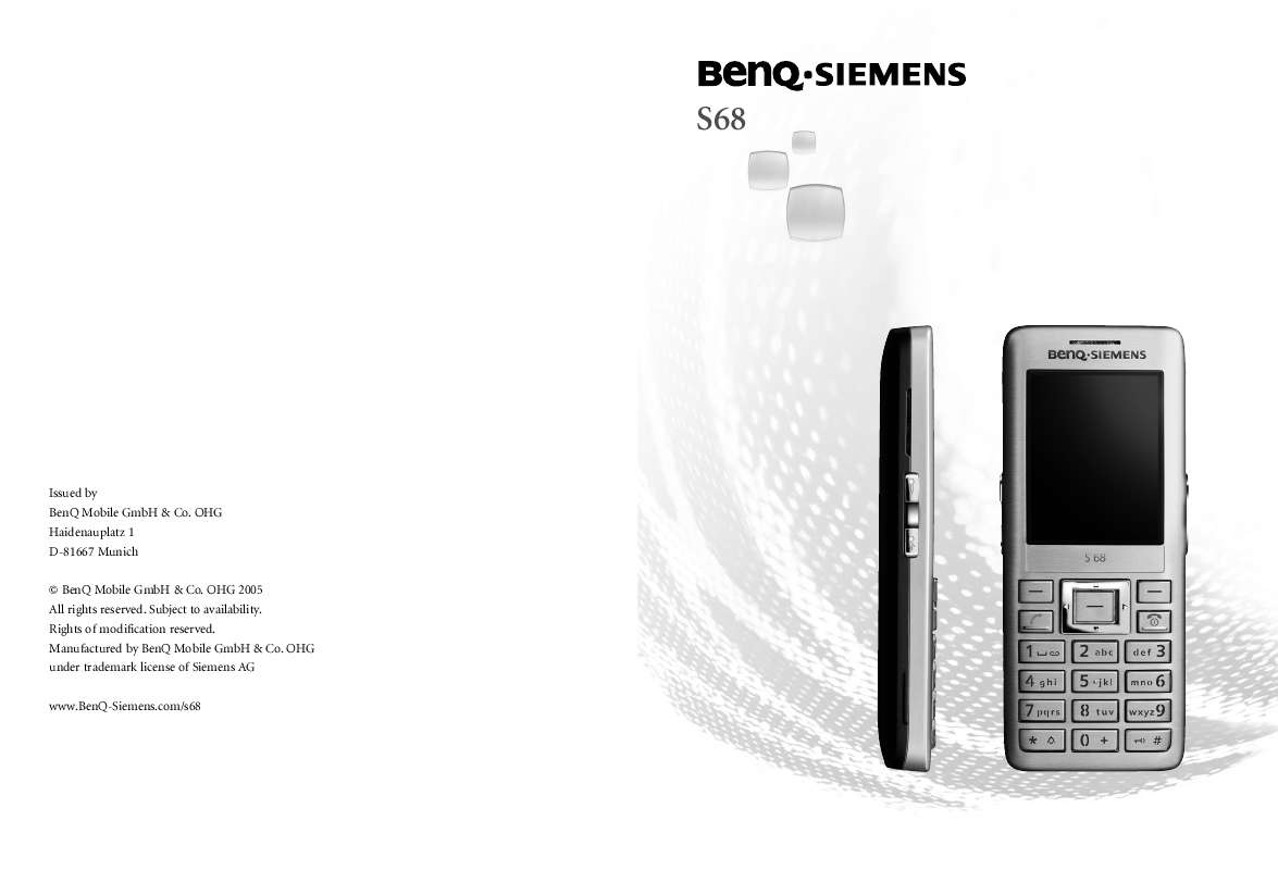 Guide utilisation BENQ-SIEMENS S68  de la marque BENQ-SIEMENS