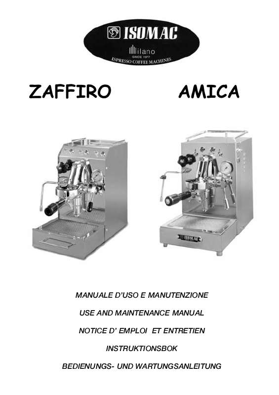 Guide utilisation ISOMAC ZAFFIRO de la marque ISOMAC