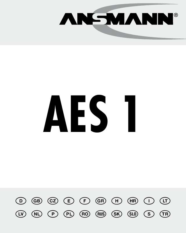 Guide utilisation ANSMANN AES 1  de la marque ANSMANN