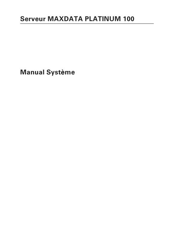 Guide utilisation MAXDATA MPL 100 SYSTEM  de la marque MAXDATA