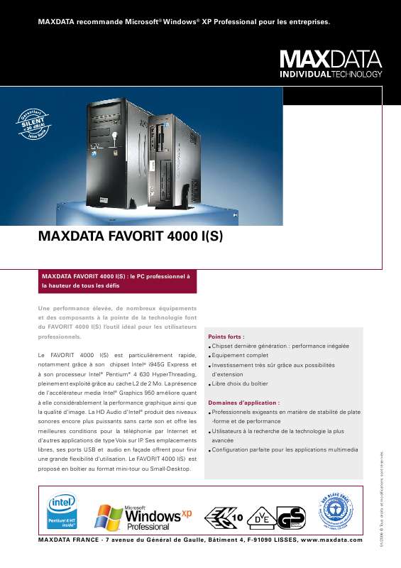 Guide utilisation MAXDATA FAVORIT 4000 IS  de la marque MAXDATA