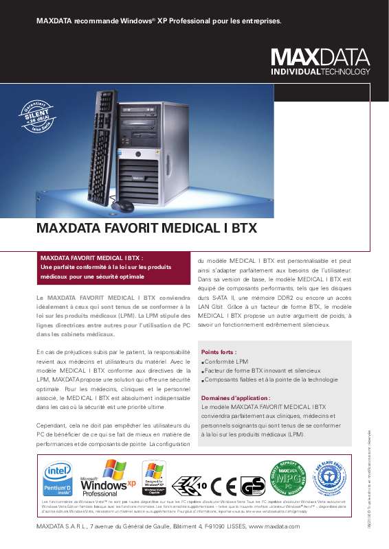 Guide utilisation MAXDATA FAVORIT MEDICAL I BTX  de la marque MAXDATA