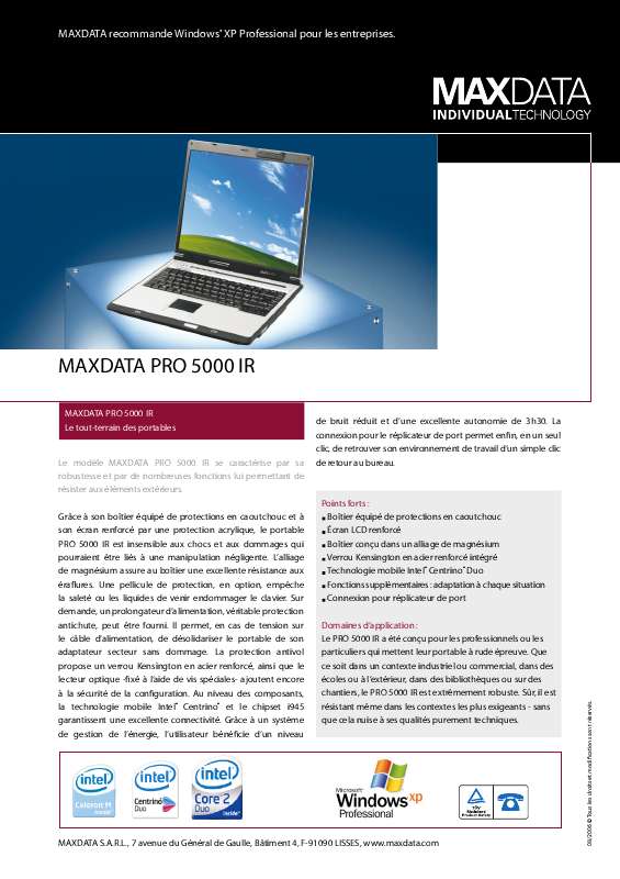 Guide utilisation MAXDATA PRO 5000 IR  de la marque MAXDATA