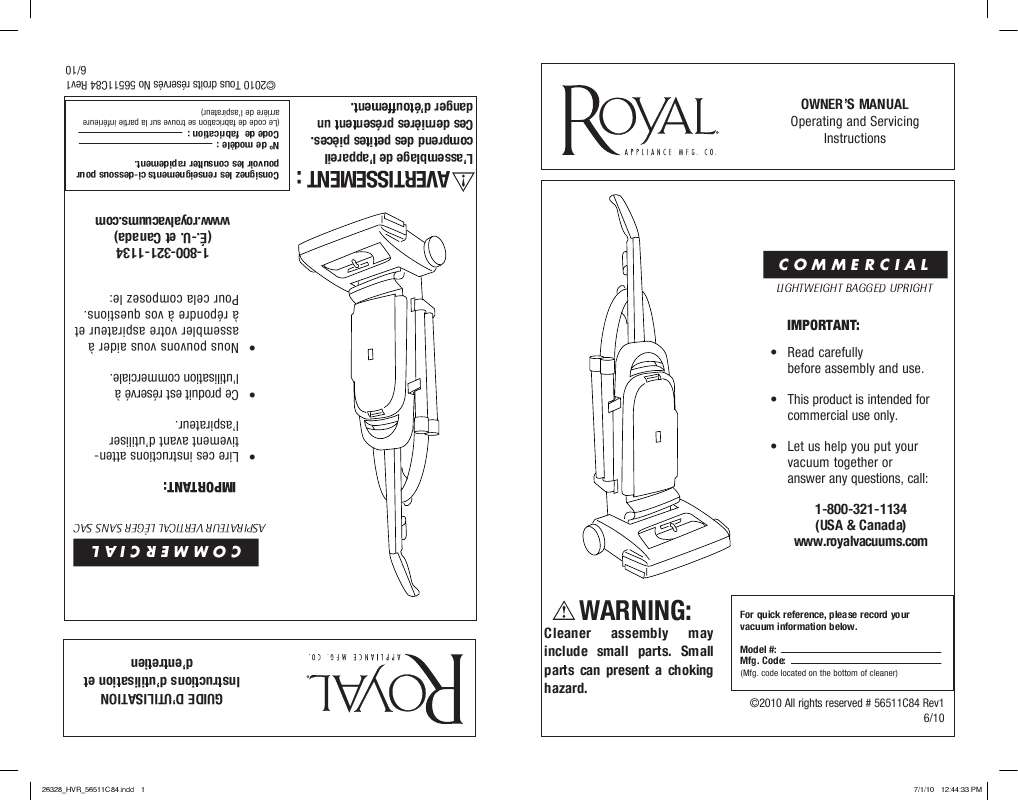 Guide utilisation  ROYAL CR50005  de la marque ROYAL