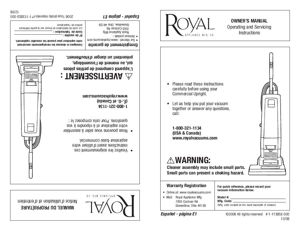 Guide utilisation  ROYAL MRY6900  de la marque ROYAL