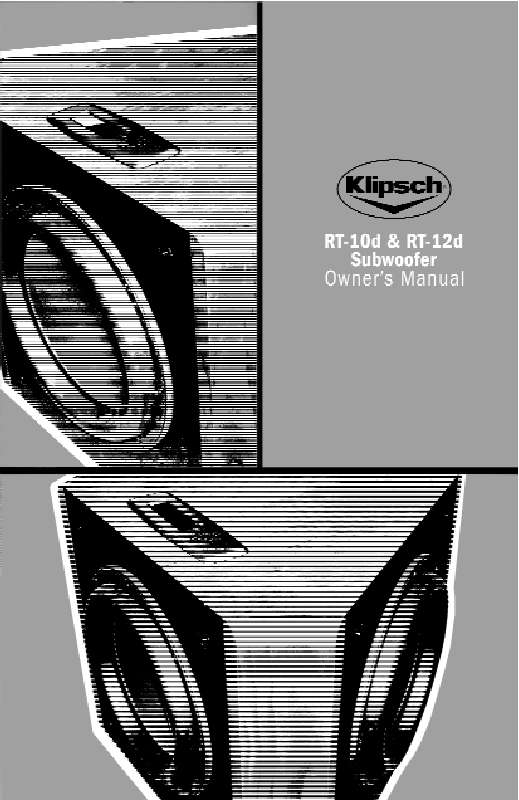 Guide utilisation KLIPSCH RT-10D  de la marque KLIPSCH