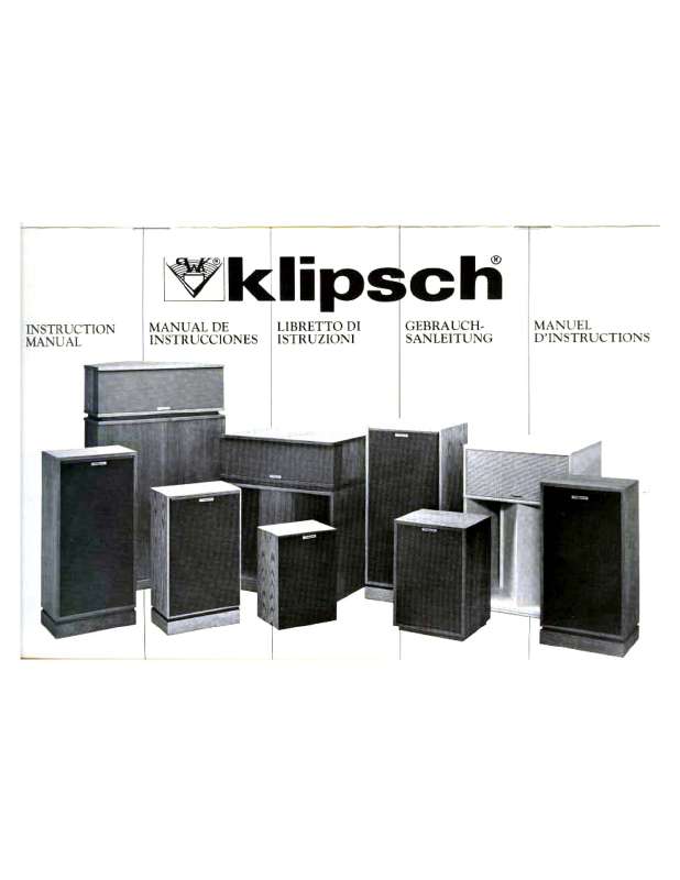 Guide utilisation KLIPSCH KG 1  de la marque KLIPSCH