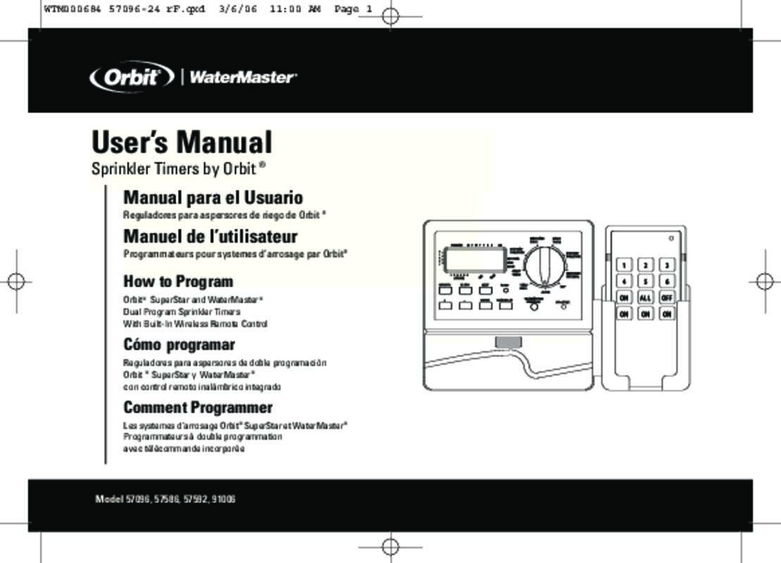 Guide utilisation  ORBIT WATERMASTER  de la marque ORBIT