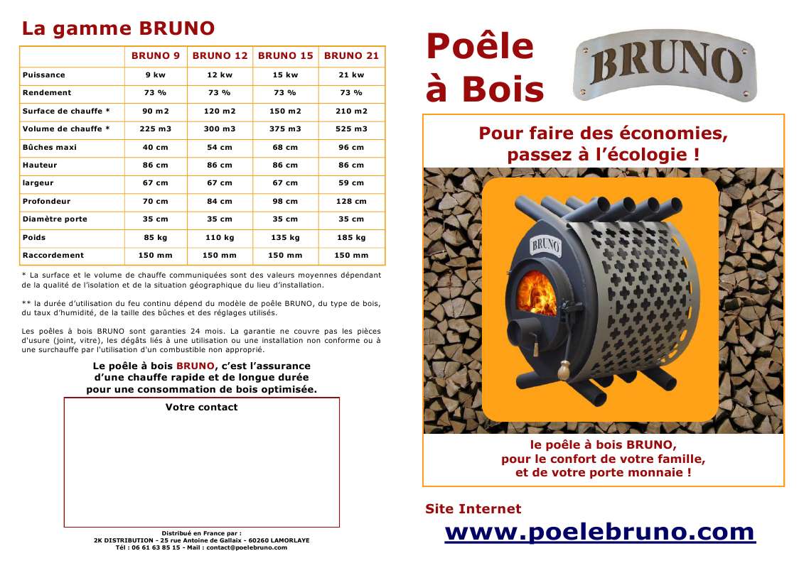 Guide utilisation  POELE BRUNO BRUNO 9  de la marque POELE BRUNO