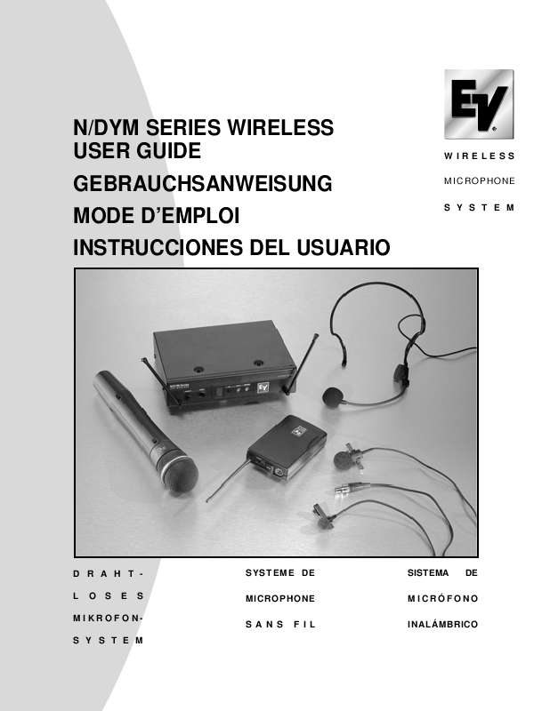 Guide utilisation  ELECTRO-VOICE N-DYM WIRELESS  de la marque ELECTRO-VOICE