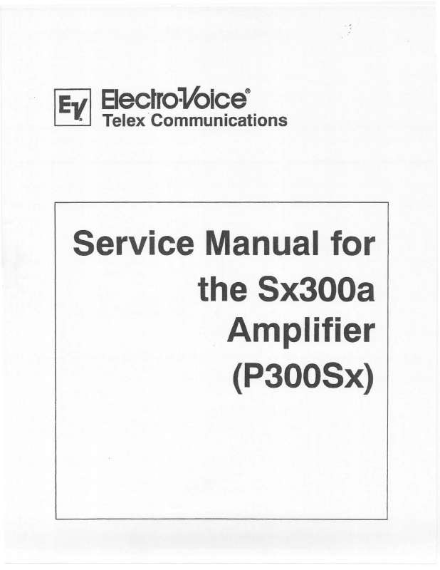 Guide utilisation  ELECTRO-VOICE SX300A  de la marque ELECTRO-VOICE