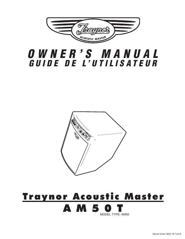 Guide utilisation  TRAYNOR AM50T  de la marque TRAYNOR