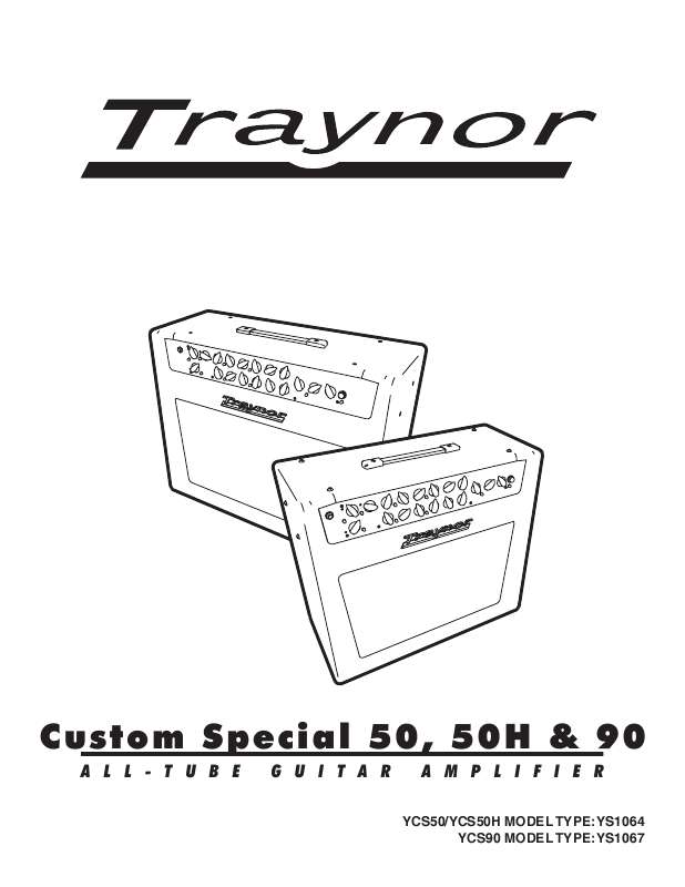 Guide utilisation  TRAYNOR CUSTOM SPECIAL 50  de la marque TRAYNOR