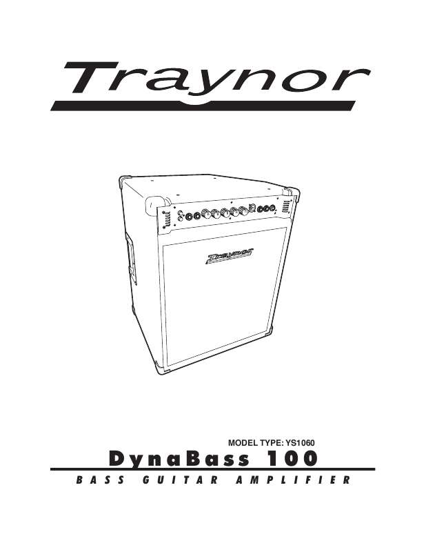 Guide utilisation  TRAYNOR DYNABASS 100  de la marque TRAYNOR
