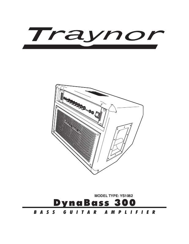Guide utilisation  TRAYNOR DYNABASS 300  de la marque TRAYNOR