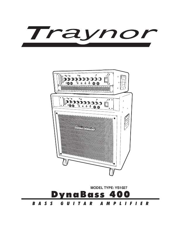 Guide utilisation  TRAYNOR DYNABASS 400  de la marque TRAYNOR