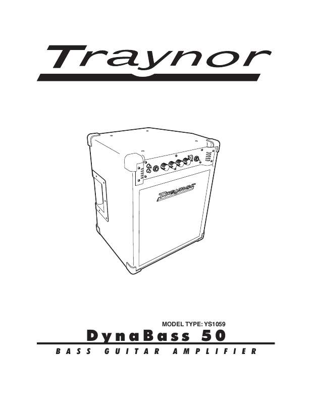 Guide utilisation  TRAYNOR DYNABASS 50  de la marque TRAYNOR