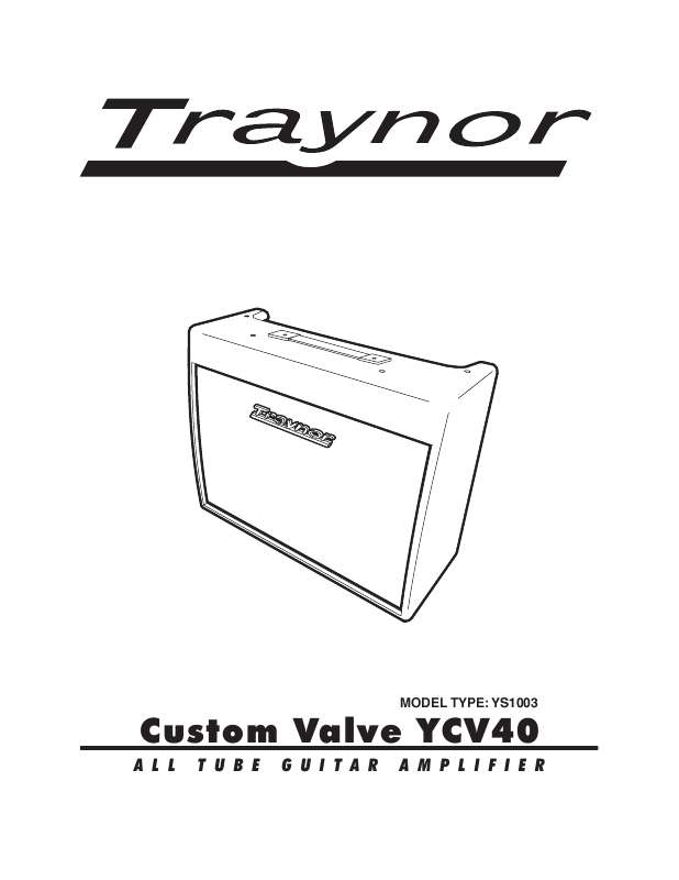 Guide utilisation  TRAYNOR YCV40  de la marque TRAYNOR