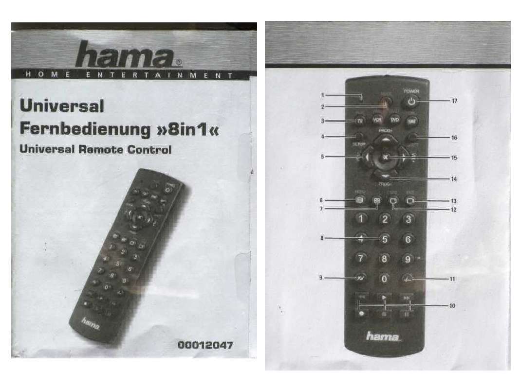 Guide utilisation HAMA 00012047 TELECOMMANDE  de la marque HAMA