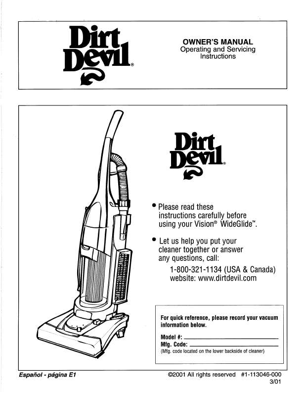 Guide utilisation  DIRTDEVIL M089800  de la marque DIRTDEVIL