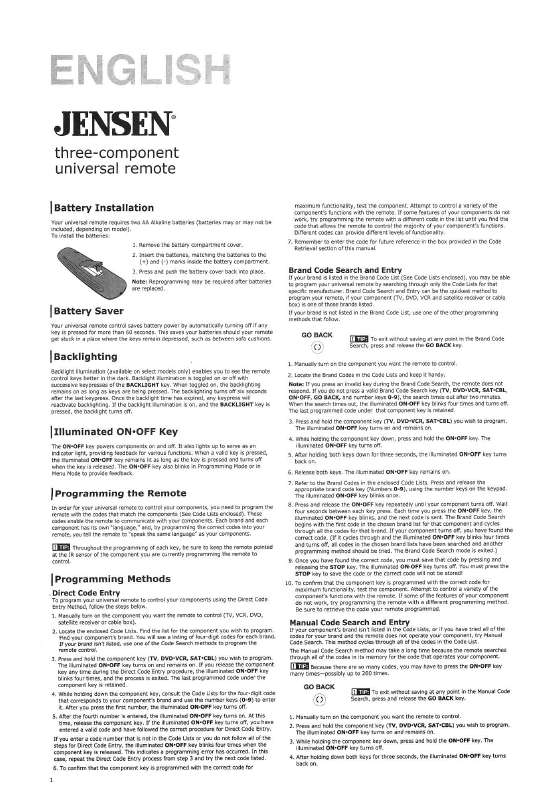 Guide utilisation JENSEN JER-321  de la marque JENSEN