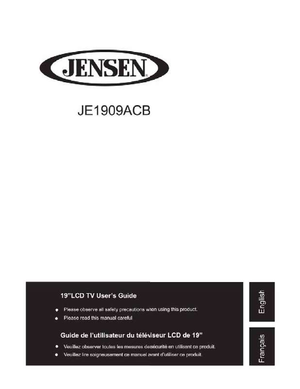 Guide utilisation JENSEN VOYAGER JE1909ACB  de la marque JENSEN