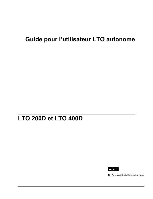 Guide utilisation  QUANTUM LTO 200D  de la marque QUANTUM