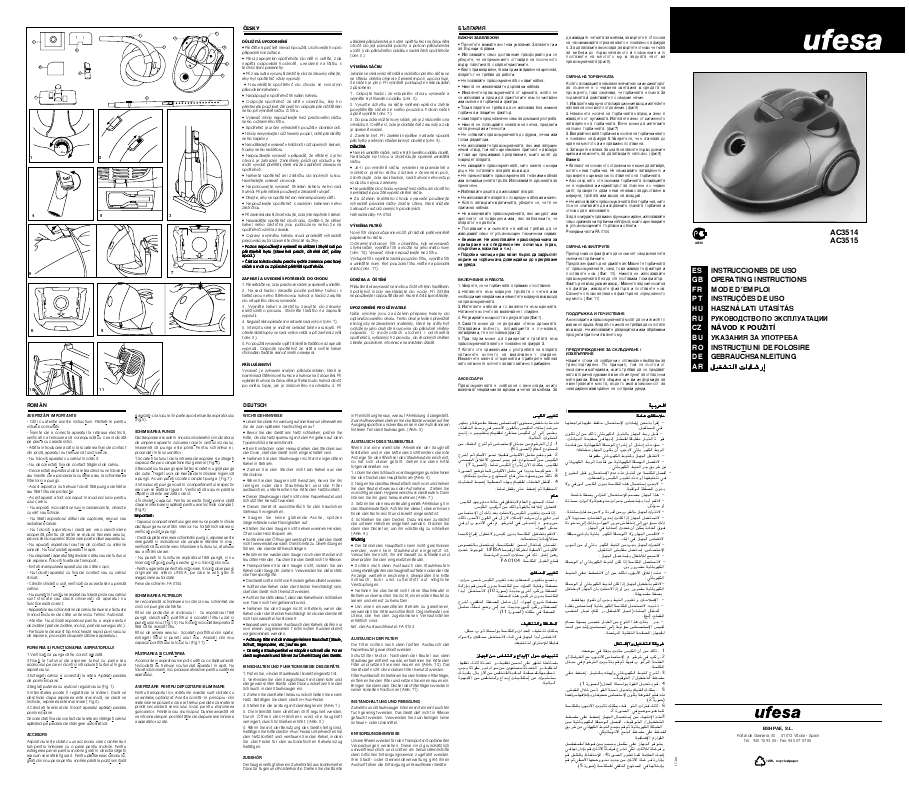 Guide utilisation  UFESA AC3514  de la marque UFESA