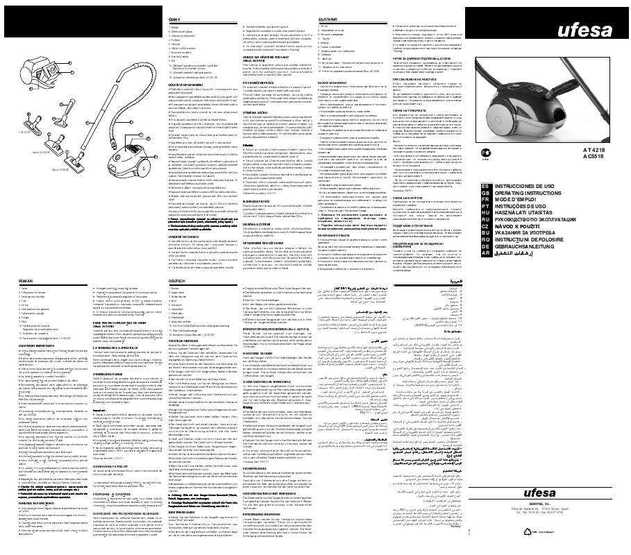 Guide utilisation  UFESA AT4218  de la marque UFESA