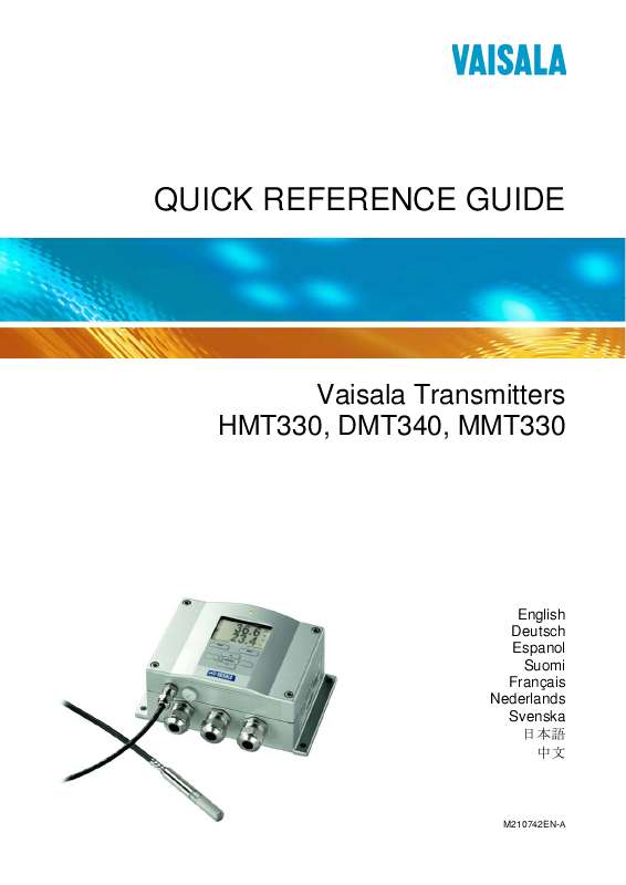 Guide utilisation  VAISALA HMT330  de la marque VAISALA