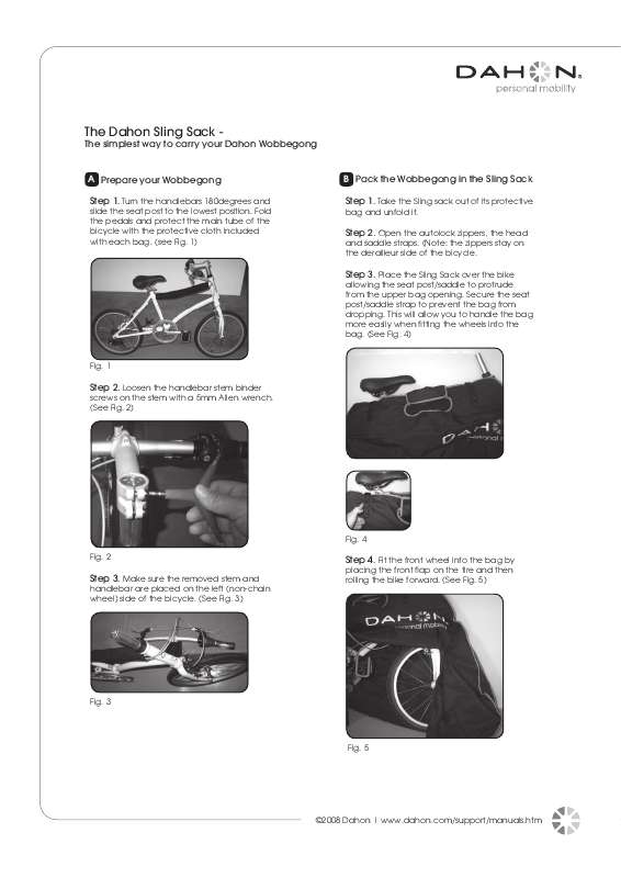 Guide utilisation DAHON WOBBEGONG SLING SACK  de la marque DAHON