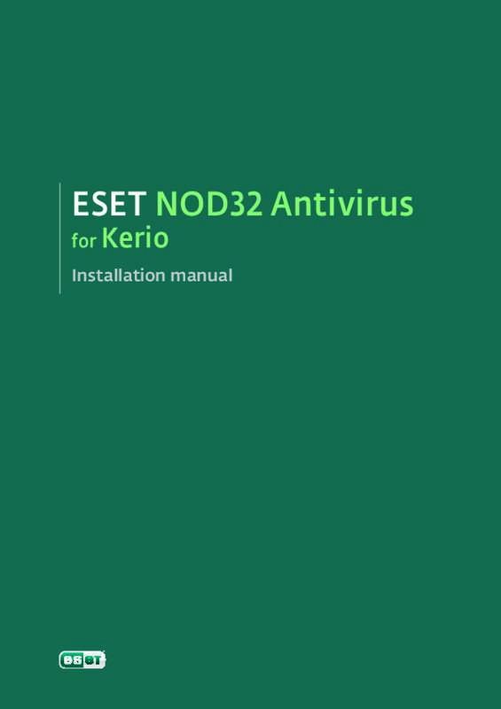 Guide utilisation  NOD32 ESET ANTIVIRUS FOR KERIO CONNECT  de la marque NOD32