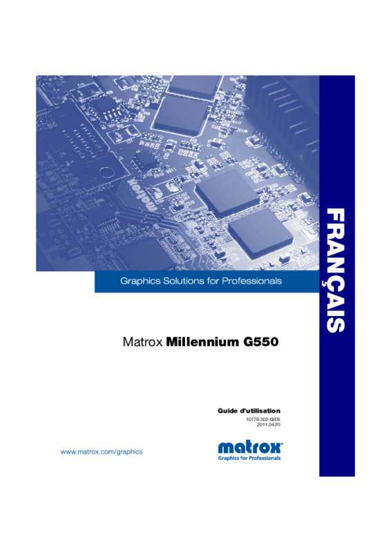 Guide utilisation MATROX G550 PCIE  de la marque MATROX