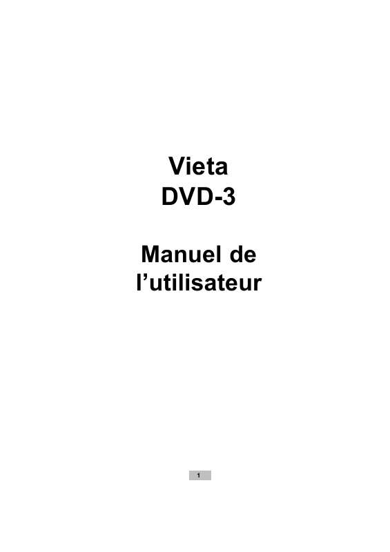 Guide utilisation  VIETA DVD-3  de la marque VIETA