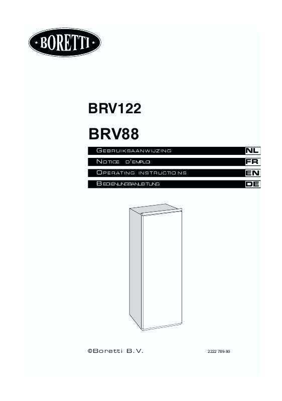 Guide utilisation  BORETTI BRV122  de la marque BORETTI