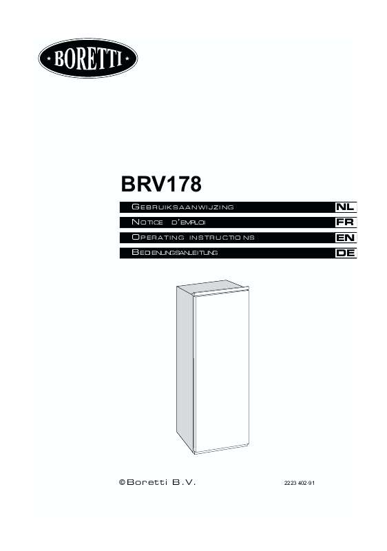 Guide utilisation  BORETTI BRV178  de la marque BORETTI