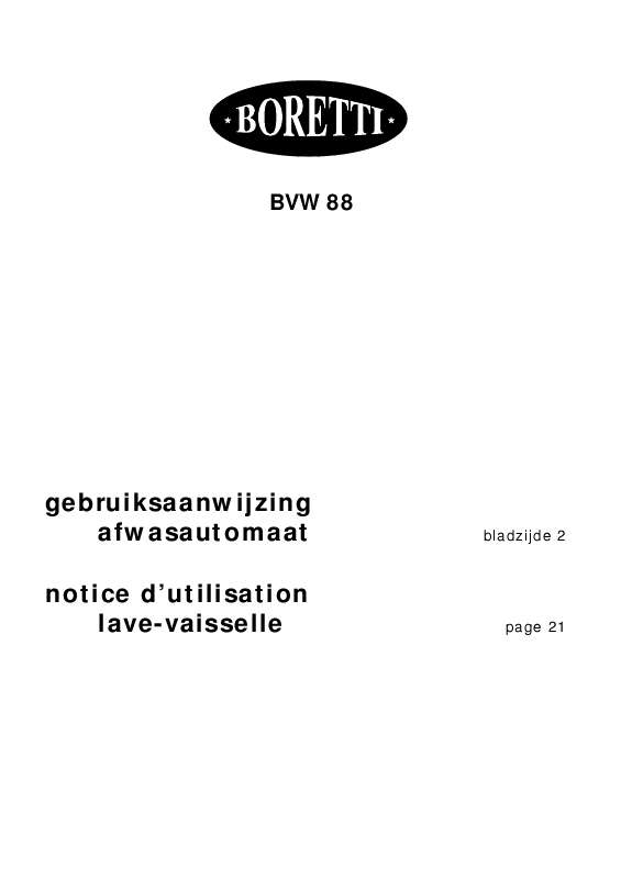 Guide utilisation  BORETTI BVW88  de la marque BORETTI
