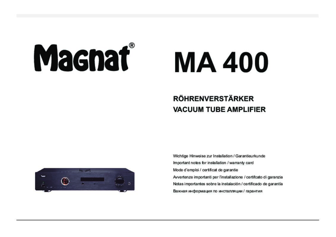 Guide utilisation MAGNAT MA 400  de la marque MAGNAT