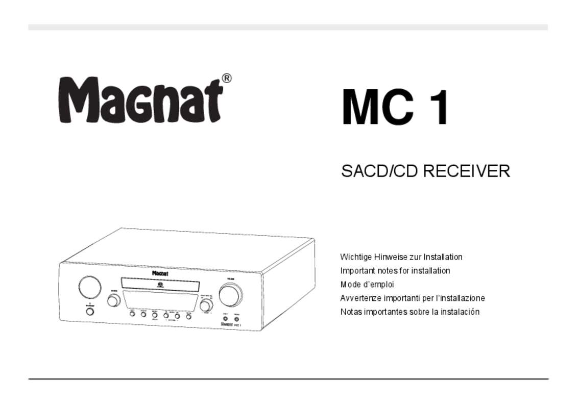Guide utilisation MAGNAT MC 1  de la marque MAGNAT