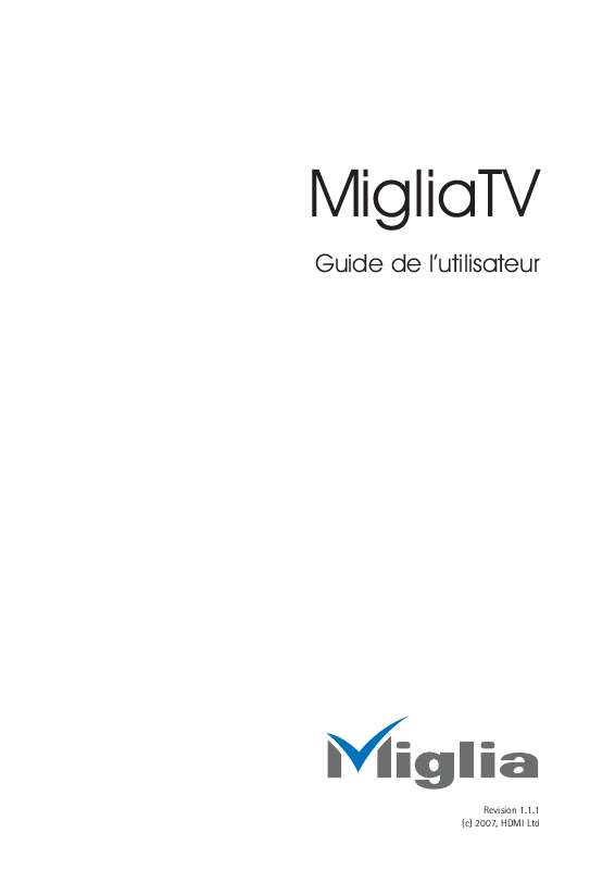 Guide utilisation  MIGLIA TV  de la marque MIGLIA