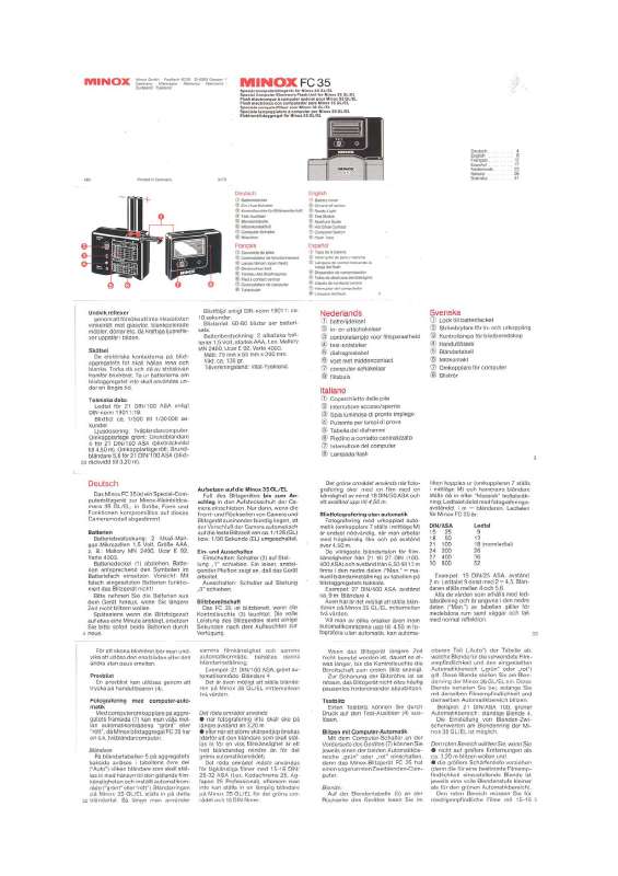 Guide utilisation MINOX FC 35  de la marque MINOX