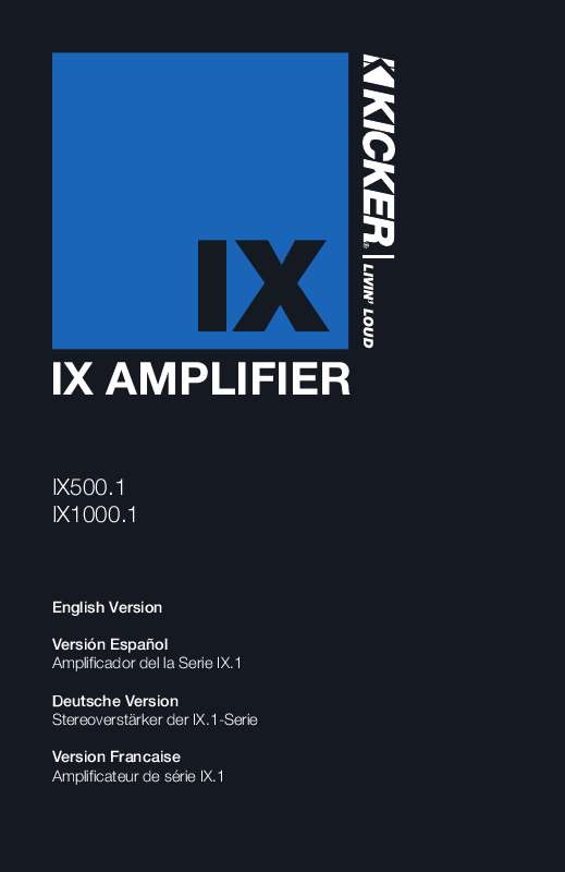 Guide utilisation  AUDIO DESIGN IX1000.1  de la marque AUDIO DESIGN