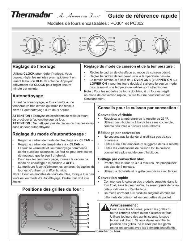 Guide utilisation  THERMADOR POMW301  de la marque THERMADOR