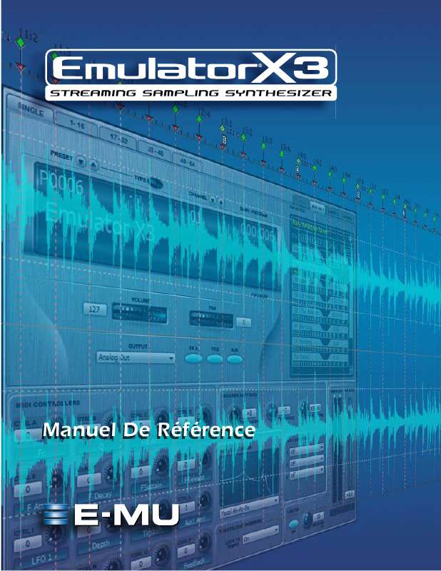Guide utilisation  E-MU EMULATOR X3  de la marque E-MU