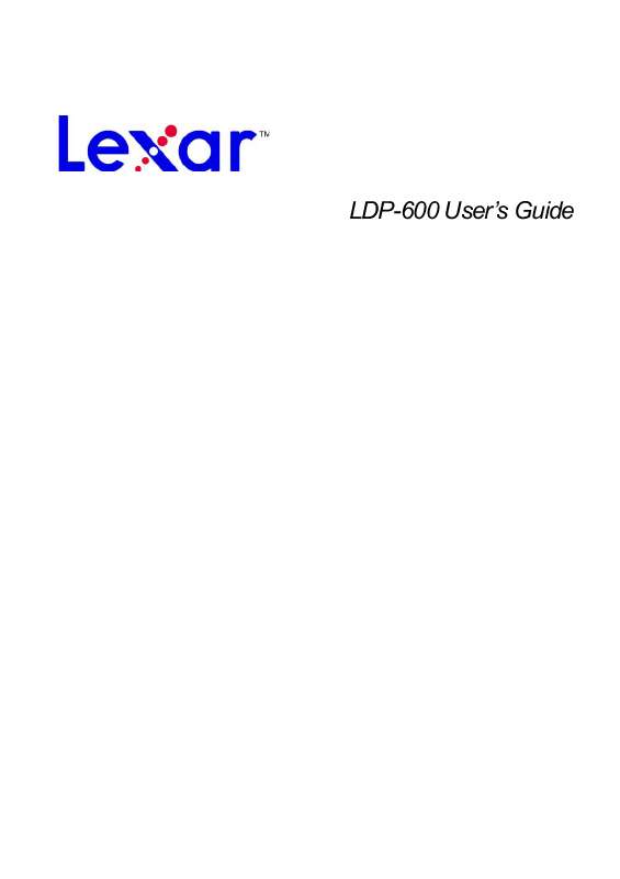 Guide utilisation LEXAR LDP-600  de la marque LEXAR