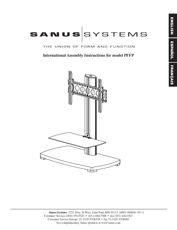 Guide utilisation  SANUS PLATINUM FURNITURE FLAT PANEL TV STAND-PFFP  de la marque SANUS