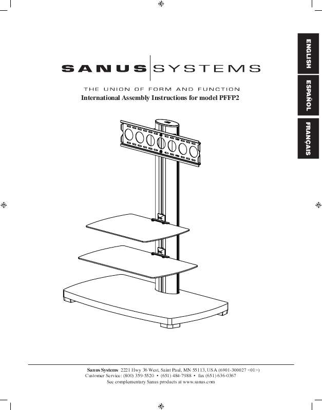 Guide utilisation  SANUS PLATINUM FURNITURE FLAT PANEL TV STAND-PFFP2  de la marque SANUS