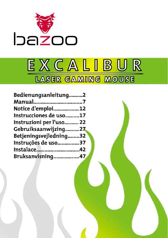 Guide utilisation  BAZOO EXCALIBUR  de la marque BAZOO