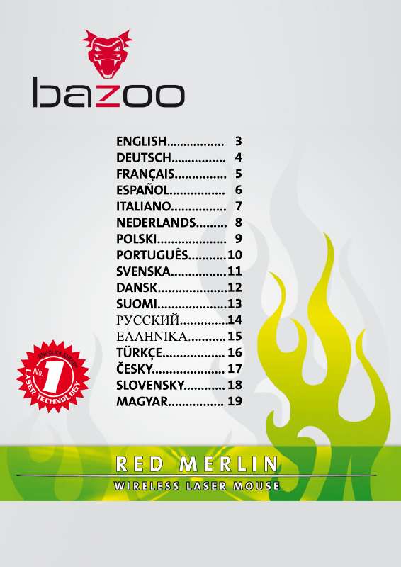 Guide utilisation  BAZOO RED MERLIN  de la marque BAZOO