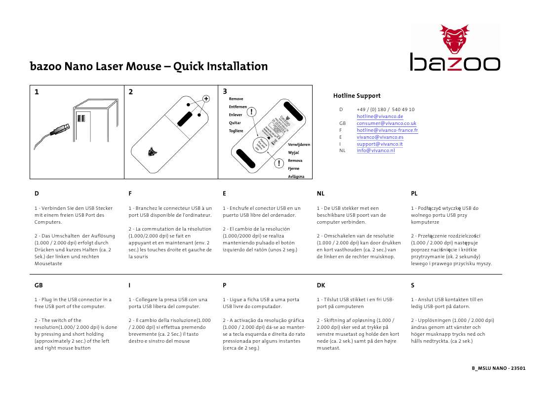 Guide utilisation  BAZOO 23501  de la marque BAZOO